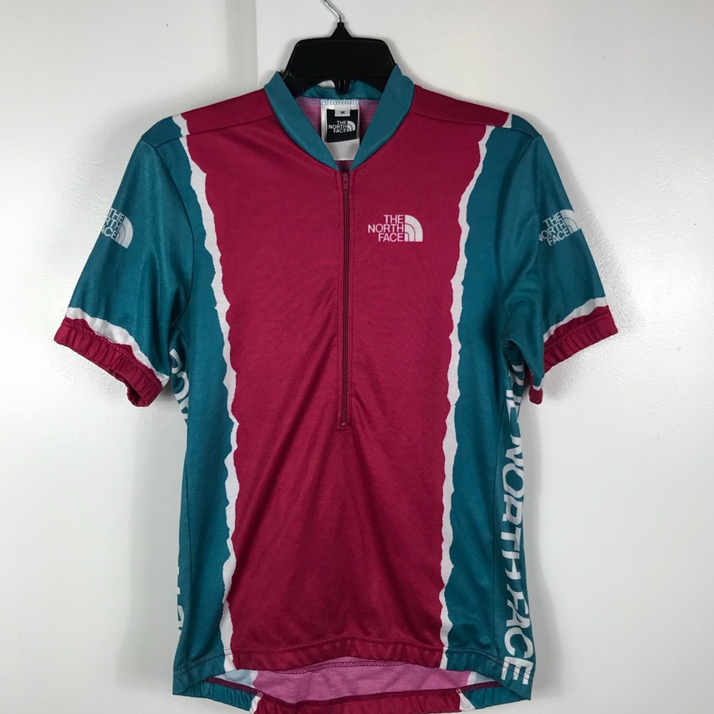 Vintage colorful north face cycle shirt.